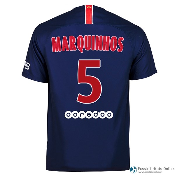 Paris Saint Germain Trikot Heim Marquinhos 2018-19 Blau Fussballtrikots Günstig